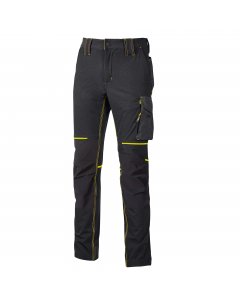 Pantalone in tessuto U-4 (U-Power 4 way stretch) molto comodo, resistente, morbido sulla pelle, idrorepellente, traspirante e asciuga rapidamente. Dotato di due ampie tasche anteriori, elastico in vita con un sistema innovativo di regolazione a scomparsa.
