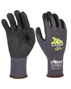 Guanti per uso generale. Fodera in nylon spandex senza cuciture 15G, offre sensibilità e destrezza superiori. Palmo in Nano schiuma di nitrile traspirante ed elasticizzato, offre comfort e protezione per tutto il giorno, oltre a mantenere le mani fresche 