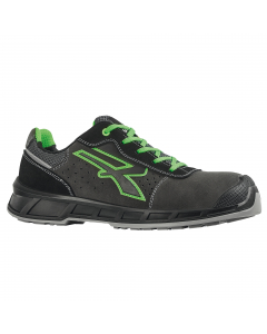 Scarpe antinfortunistiche unisex traspiranti con tomaia in morbida pelle scamosciata forata e puntalino di rinforzo in poliuretano. Metal Free con sistema anti-perforazione Save&Flex Plus che assicura il 100% di protezione alla pianta del piede. Antiscivo