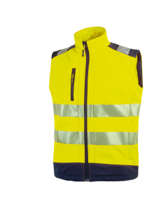 Gilet in tessuto Soft Shell stretch massimo comfort, idrorepellente. Tasca portacellulare su petto con chiusura zip;Coulisse antimpigliamento regolabile dall'interno tasca, fondo sagomato.

MISURE/TAGLIE DISPONIBILI: XS-4XL
COMPOSIZIONE: 96% POLIESTERE • 