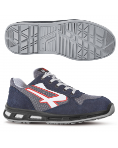 Scarpe antinfortunistiche basse, leggere e comode U-Power della linea Red Lion. Tomaia in nylon ultra traspirante e morbida pelle scamosciata, puntale in alluminio, antiperforazione, antiscivolo e suola PU/PU Infinergy. Standard di sicurezza S1P SRC. Disp