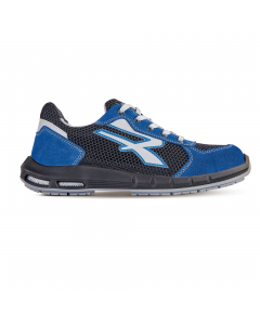 Scarpe antinfortunistiche basse, leggere e comode U power della linea Red UP Plus, con tomaia in nylon ultra traspiranti e morbida pelle scamosciata, puntale in alluminio, antiperforazione, antiscivolo e suola PU/PU High Rebound in Elastopan di Basf. Disp