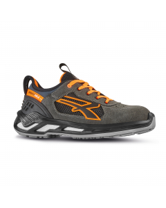 Scarpe antinfortunistiche basse, leggere e comode U-Power della linea Red 360, con tomaia in nylon ultra traspiranti e morbida pelle scamosciata, collarino con tessuto in fibra Lycra®, tallonetta anti-shock, puntale in alluminio, antiperforazione, antisci