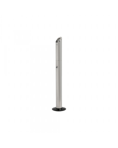 Piantana in acciaio inox con base con predisposizione per fissaggio a terra, serratura e chiave - dimesioni h. 92 cm. Diametro base cm. 18