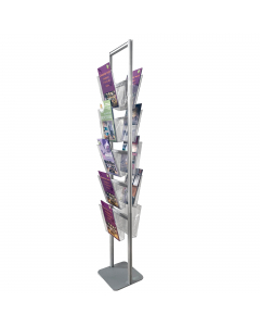 Espositore porta depliant. Montanti in alluminio e tasca Vision molto contenitiva formato A4 comodo.
La struttura viene spedita già montata solo da fissare. Finiture: bianco e silver. H160 cm - base cm30x30.