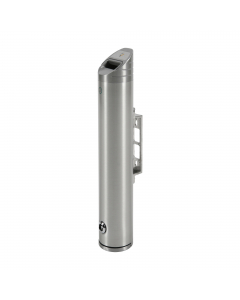 Elemento murale in acciaio inox con staffe sul retro, serratura e chiave - dimensioni h 48cm. Diamentro 10cm.