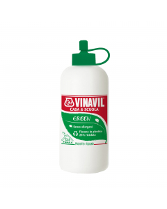 Adesivo aceto vinilico privo di allergeni e dermatologicamente testato particolarmente adatto per incollare legno, carta, tela, sughero e materiali porosi. Con flacone in plastica riciclata al 25%.