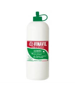 Adesivo aceto vinilico privo di allergeni e dermatologicamente testato particolarmente adatto per incollare legno, carta, tela, sughero e materiali porosi. Con flacone in plastica riciclata al 25%.