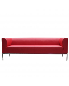 Divano 3 posti con struttura in acciaio e multistrato di faggio. Rivestimento seduta in tessuto "PLUS - Eco leather" idrorepellente, facile da pulire, senza flatati e flame retardant. Alt. tot: 71cm; Prof.tot: 81cm; Alt.schienale: 29cm; Largh.schienale: 1