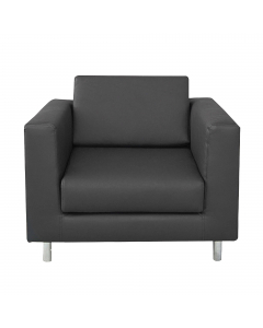 Poltrona classica con rivestimento seduta in tessuto "PLUS - Eco leather" idrorepellente, facile da pulire, senza flatati e flame retardant. Alt. tot: 75cm; Prof.tot: 78cm; Largh.tot: 92cm; Alt.sedile: 41cm.