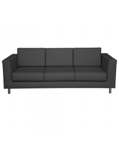 Divano classico 3 posti con rivestimento in tessuto "PLUS - Eco leather" idrorepellente, facile da pulire, senza flatati e flame retardant. Alt. tot: 75cm; Prof.tot: 78cm; Largh.tot: 198cm; Alt.sedile: 41cm.