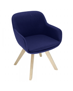 Poltroncina attesa 4 gambe in legno con imbottitura schiumata a freddo. Rivestimento in tessuto "ECO-Eco" 100% polipropilene. Alt. tot: 82cm; Prof.tot: 58cm; Alt. schienale: 36cm; Largh.schienale: 45cm; Largh. sedile: 48cm; Prof. sedile: 48cm; Alt. sedile
