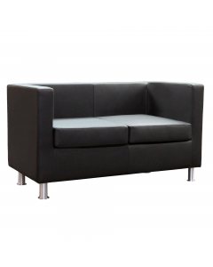 Divano 2 posti in similpelle con struttura in legno imbottita con schiuma poliuretanica. Rivestimento seduta in tessuto "PLUS - Eco leather" idrorepellente, facile da pulire, senza flatati e flame retardant. Alt. tot: 73cm; Prof.tot: 61cm; Alt.schienale: 