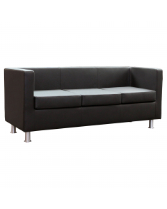 Divano in similpelle con struttura in legno imbottita con schiuma poliuretanica. Rivestimento seduta in tessuto "PLUS - Eco leather" idrorepellente, facile da pulire, senza flatati e flame retardant. Alt. tot: 73cm; Prof.tot: 61cm; Alt.schienale: 28cm; La