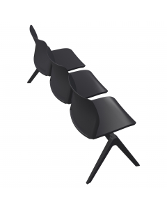 Panca 3 posti collettività - struttura in acciaio e nylon - 100% polipropilene - senza braccioli. Alt. tot: 82cm; Prof.tot: 62cm; Alt.schienale: 36cm; Largh.schienale: 48cm; Largh. sedile: 50cm; Prof.sedile: 44cm; Alt.sedile: 45cm. Certificazioni: EN 1613