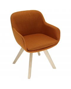 Poltroncina attesa 4 gambe in legno con imbottitura schiumata a freddo. Rivestimento in tessuto "FASHION - Salò" 100% poliestere e certificazioni di infiammabilità 1IM UNI 9175 EN 1021. Alt. tot: 82cm; Prof.tot: 58cm; Alt. schienale: 36cm; Largh.schienale