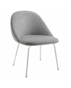 Poltrona visitatore su 4 gambe in acciaio verniciato grigio. Rivestimento seduta in tessuto "SUPER - King L" 100% TREVIRA reazione al fuoco classe 1.  Alt.tot.: 77cm; Prof.tot.: 62cm; Alt.schienale: 38cm; Larg.schienale: 47cm; Larg.seduta: 50cm; Prof.Sedi