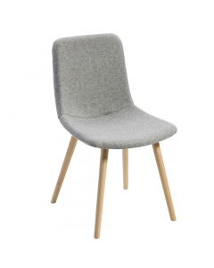 Poltroncina su 4 gambe in legno - senza braccioli. Rivestimento in tessuto "FASHION - Lana melange" 100% pura lana vergine e certificazioni di infiammabilità 1IM UNI 9175.  Alt. tot: 83cm; Prof.tot: 53cm; Alt.schienale: 37cm; Largh.schienale: 45cm; Largh.
