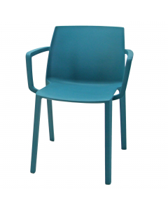 Seduta visitatore 4 gambe impilabile, moderna e colorata in 100% polipropilene sanificabile. Braccioli integrati. Robusta e ideale in qualunque occasione collettiva, dalla riunione all'evento sia al chiuso che all'aperto grazie al trattamento anti UVA che