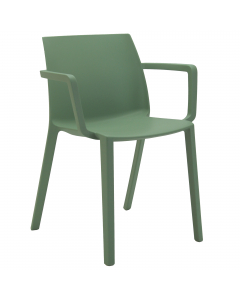 Seduta visitatore 4 gambe impilabile, moderna e colorata in 100% polipropilene sanificabile. Braccioli integrati. Robusta e ideale in qualunque occasione collettiva, dalla riunione all'evento sia al chiuso che all'aperto grazie al trattamento anti UVA che
