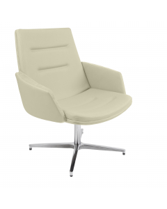 Poltrona grande comfort direzionale cucita artigianalmente - elevazione a gas - meccanismo oscillante con blocco. Rivestimento seduta in tessuto "TOP - vera pelle smerigliata". Rispetta i parametri Reach. Braccioli inclusi (non rimovibili).  Alt.tot.: 100