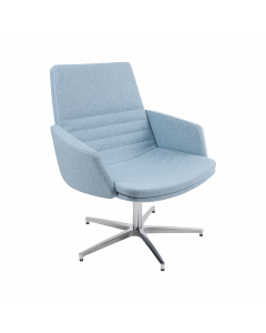 Poltrona grande comfort direzionale cucita artigianalmente - elevazione a gas - meccanismo oscillante con blocco. Rivestimento seduta in tessuto "SUPER - King L" 100% TREVIRA reazione al fuoco classe 1. Braccioli inclusi (non rimovibili). Alt.tot.: 100-11