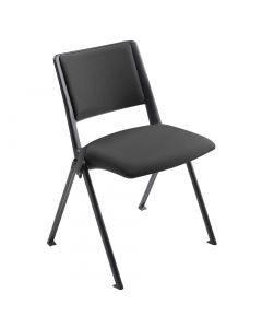 Seduta visitatore 4 gambe struttura nera - alta impilabilità - senza braccioli. Rivestimento in tessuto "PLUS - Bondai" 100% poliestere no flame e certificazioni di infiammabilità 1.IM UNI 9175. Alt.tot: 80cm; Prof.tot: 54cm; Alt.schienale: 37cm; Largh.sc