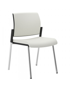 Seduta interlocutore - struttura cromata. Rivestimento in tessuto "PLUS - Bondai" 100% poliestere no flame e certificazioni di infiammabilità 1.IM UNI 9175. Senza braccioli. Alt.tot.: 84cm; Prof.tot.: 57cm; Alt.schienale: 35cm; Larg.schienale: 46cm; Larg.