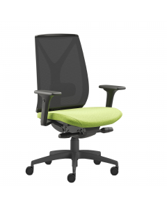 Seduta semidirezionale ergonomica girevole con elevazione a gas, supporto lombare regolabile - meccanismo synchro tra sedile e schienale,
a contatto permanente - sedile dotato di traslatore e variatore di forza. Rivestimento seduta in tessuto "FASHION - C