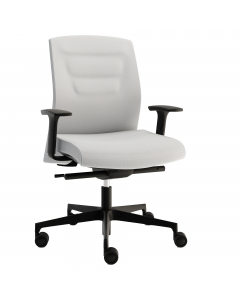 Poltrona direzionale girevole con elevazione a gas - meccanismo synchro con 4 blocchi anti shock - base nylon colore nero.
Rivestimento seduta in tessuto "PLUS - Eco leather" PES 20% PVC 79% PU 1% idrorepellente, facile da pulire, senza flatati e flame re