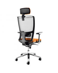 Seduta semidirezionale ergonomica girevole - elevazione a gas - meccanismo synchro con sedile traslabile - meccanismo anti shock - meccanismo a contatto permanente - schienale regolabile up-down - supporto lombare regolabile in altezza e profondità. Rives