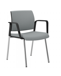 Seduta interlocutore - struttura cromata. Rivestimento seduta in tessuto SUPER - King L 100% TREVIRA reazione al fuoco classe 1. Braccioli inclusi (non rimovibili). Alt.tot.: 84cm; Prof.tot.: 57cm; Alt.schienale: 35cm; Larg.schienale: 46cm; Larg.seduta: 4