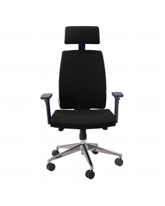 Seduta ergonomica realizzata con materiali studiati per sopportari carichi di lavoro intensi sedile in mutistrato da 14 mm e meccanismo sincronizzato con anti-shock - base in alluminio pressofuso certificata en 1335/2020 tipo b. Fino a 150kg. Rivestimento