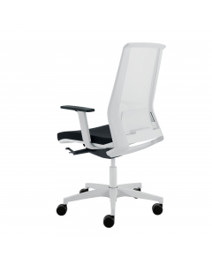 Seduta semidirezionale ergonomica girevole con elevazione a gas - meccanismo synchro con 4 blocchi anti shock e meccanismo a 
contatto permanente - supporto lombare regolabile - traslatore sedile; Rivestimento seduta in tessuto "FASHION - Chili" 75% polie