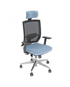 Seduta semidirezionale ergonomica girevole con elevazione a gas - meccanismo synchro con 4 blocchi anti shock - regolazione peso -
meccanismo a contatto permanente - supporto lombare regolabile up down - base alluminio pressofuso; Rivestimento seduta in t