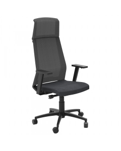 Seduta semidirezionale ergonomica girevole con elevazione a gas - meccanismo synchro con 4 blocchi anti shock e meccanismo a
contatto permanente - supporto lombare regolabile - traslatore sedile;  Rivestimento seduta in tessuto "FASHION - Chili" 75% polie