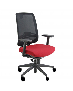 Seduta semidirezionale ergonomica girevole con elevazione a gas - meccanismo synchro con 4 blocchi anti shock - traslatore e variatore di
forza a contatto - supporto lombare regolabile - schienale in rete col. nero. Rivestimento seduta in tessuto "PLUS - 