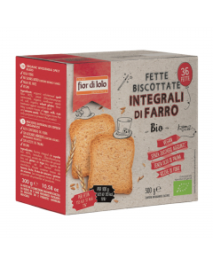 Confezione da 36 fette biscottate integrali al farro, biologiche e senza zuccheri aggiunti. Confezione da 300gr.

Ingredienti: farina integrale di grano farro* 88% , olio di girasole*, lievito (Saccharomyces cerevisiae), glutine di grano*, sale, agente di