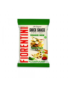 Confezione da 30 monoporzioni di Triangolini Si&No; gusto veggie - mais e legumi (20gr ca). Ingredienti:  Fiocchi di patata 51%, farina di riso, olio di mais, verdure 5% (ortaggi in proporzione variabile: barbabietola rossa, carota, spinacio), sale marino