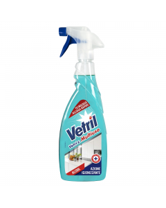 Vetril Igienizzante pulisce e igienizza le superfici contribuendo a rimuovere germi e batteri, senza bisogno di risciacquare. Deterge e sgrassa a fondo le superfici, lasciandole brillanti e senza aloni. Rimuove meccanicamente germi e batteri e grazie alla