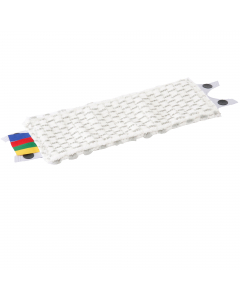 Mop piatto in 100% microfibra (90& pes-10% pa) adatto a tutti i tipi di pavimenti. Garantisce elevate prestazioni pulenti. Bande codice per aumentare il livello d'igiene. Aggancio/sgancio immediato grazie alle clip. Adattabile al telaio ultra speed mini (