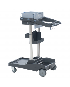 VoleoPro è il carrello compatto e flessibile di Vileda Professional, che permette di trasportare un'ampia gamma di utensili per la pulizia pavimenti con un limitato ingombro di 0,5 m2. Grazie all'innovativo telaio a V i sistemi di pulizia e gli accessori 