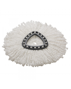 Mop in microfibra per sistema UltraSpin Mini. Diametro 30cm.
- 100% Microfibra
- Strisce di colore bianco con attacco in plastica riciclata di colore scuro
- Lavabile in lavatrice >10 volte
- Idoneo per tutti i tipi di pavimenti, pareti e superfici vertic