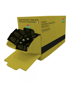 Bocca di leone contenente 100 bustine monodose Olio extra vergine d'oliva italiano da 10ml l'una.