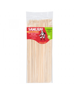 Gli Spiedi Deluxe Samurai sono naturali al 100% perché interamente realizzati in bambù, che conferisce allo spiedo una particolare resistenza che lo rende adatto anche per le preparazioni a più alte temperature. Dimensioni: 30cm-?3,5mm