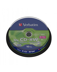 SCATOLA 10 CD-RW DATALIFEPLUS 8x-10x 700MB SERIGRAFATO PACK SPINDLE