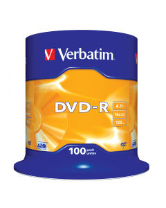 SCATOLA 100 DVD-R SPINDLE 16X 4.7GB SERIGRAFATA