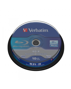 SCATOLA 10 DVD BLU RAY BD-R SL 25GB 6X SPINDLE MABL WHITE/BLU