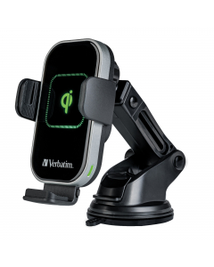 Caricabatterie wireless per auto
Porta telefono a ricarica rapida di Verbatim che utilizza la tecnologia di ricarica wireless Qi ad alta velocita per fornire una ricarica sicura e veloce per il tuo Android o iPhone. Il supporto di ricarica di alta qualità