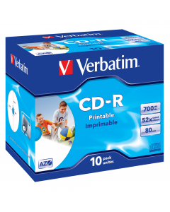 SCATOLA 10 CD-R DATALIFEPLUS JEWEL CASE 1X-52X 700MB STAMPABILE INKJET
